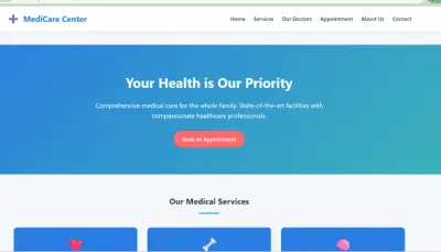 تصميم موقع طبي احترافي عيادة مستشفى مركز صحي متجاوب
