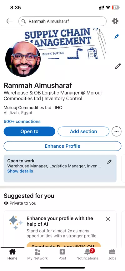 حساب linkedin