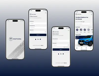 موتورا – تطبيق تأجير سيارات (تصميم واجهة المستخدم) - Motora – Car Rental Mobile App (UI Design)
