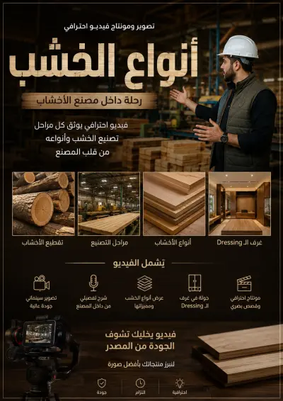 تصوير ومونتاج فيديو لانواع الخشب