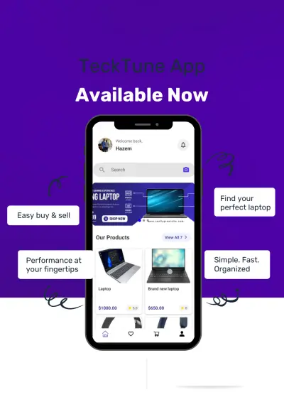 تطبيق TeckTune لبيع أجهزة اللاب توب