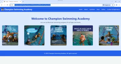 Responsive Website for Champion Swimming Academy