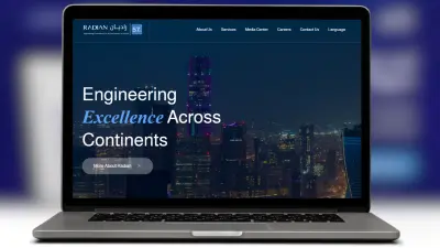 موقع شركة راديان السعودية 66 صفحة عربي وانجليزي html tailwind and js
