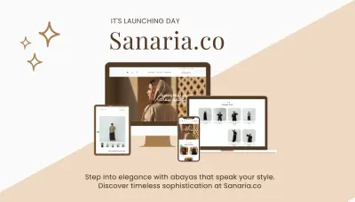 Sanaria موقع لمتجر  أليكتروني متخصص في العبايات