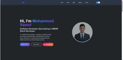 موقع بورتفوليو شخصي احترافي باستخدام JavaScript