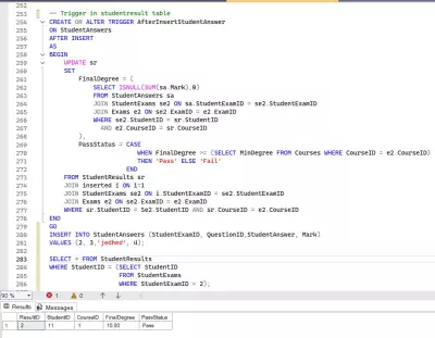 Examination Management System (SQL-Based)
