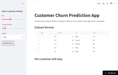 Customer Churn App توقع انسحاب العملاء