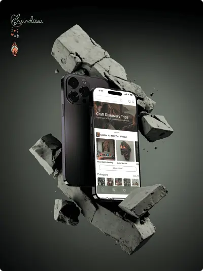 تصميم تطبيق موبايل وتطوير هوية بصرية لتطبيق هندوفا مجتمع المنتجات اليدوية.