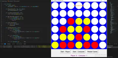 تطوير لعبة Connect 4 بواجهة رسومية وذكاء اصطناعي