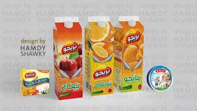 تصميم عبوات جبنة وعصير