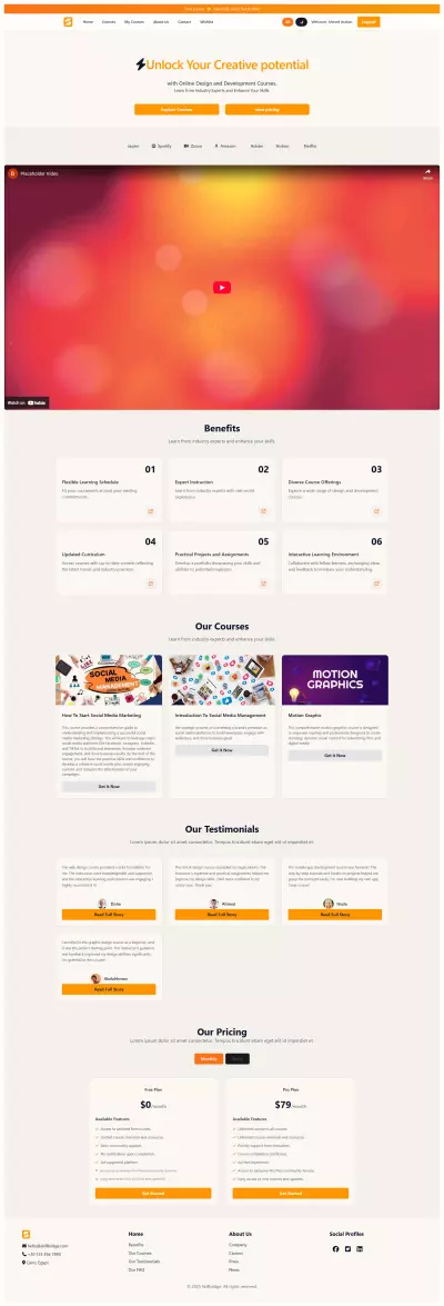 Up-Course-Modern E-Learning WebSite
