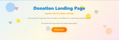 Landing Page تفاعلية لجمع التبرعات وزيادة التأثير