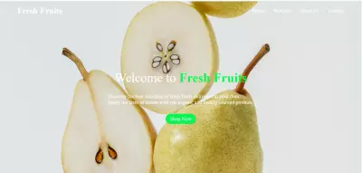 موقع لمتجر فواكه