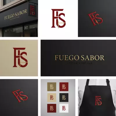 تصميم شعار Wordmark بخط Serif أنيق ومصقول يعرض الاسم الكامل للمطعم بأسلوب راقٍ ومميز.