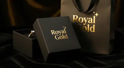 تصميم هوية بصرية فاخرة لعلامة "Royal Gold" للذهب والمجوهرات