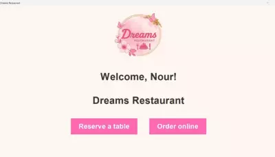 Dreams – نظام إدارة مطعم بواجهة Java GUI