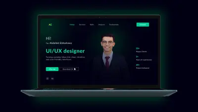 تصميم صفحة هبوط لموقع بورتفوليو شخصي