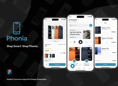 Phonia – تصميم تطبيق متجر إلكتروني للموبايلات