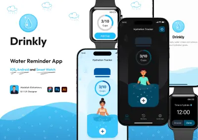 Drinkly – تطبيق لتتبع شرب الماء والتذكير بالترطيب