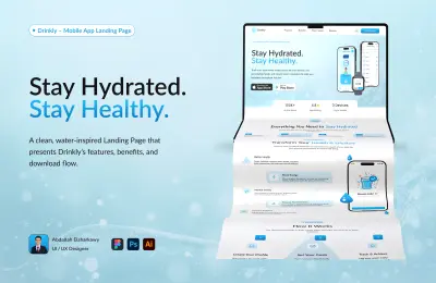 Drinkly – صفحة هبوط لتطبيق الهاتف المحمول