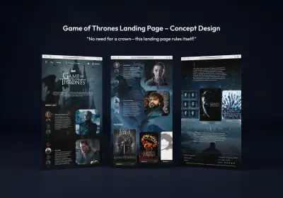 تصميم واجهة هبوط لمسلسل صراع العروش