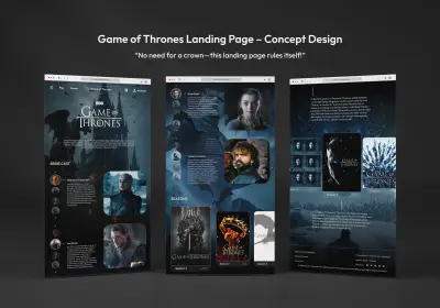 تصميم واجهة هبوط لمسلسل صراع العروش