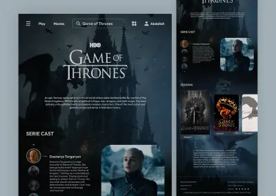 تصميم واجهة هبوط لمسلسل صراع العروش