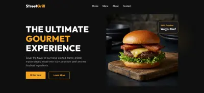 Landing Page لمطعم – Street Grill