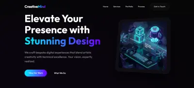 Landing Page لشركة تصميم – CreativeMind