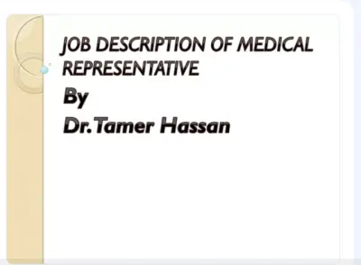 Job Description of Medical Representative