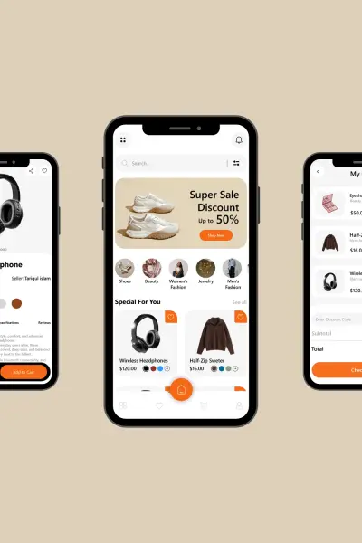تصمميم واجهات تطبيق متجر الكتروني باستخدام Xd