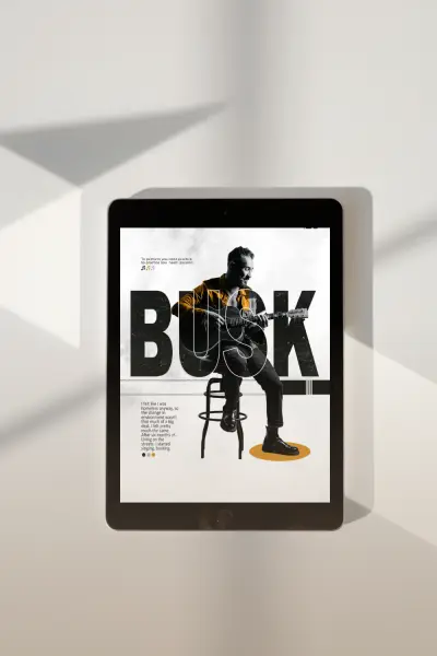 تصميم بوستر موسيقي بعنوان BUSK