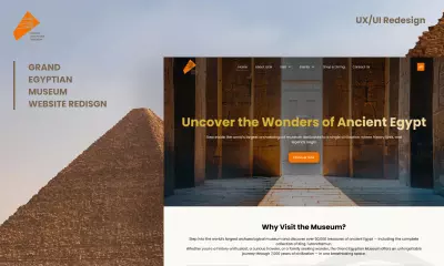 صفحة هبوط للمتحف المصريUX/UI