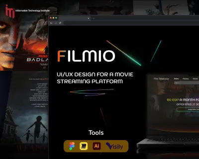 تصميم واجهة وتجربة مستخدم Filmio – منصة مشاهدة أفلام أونلاين .