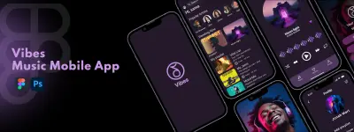 تصميم تطبيق موسيقي- Vibes Music App