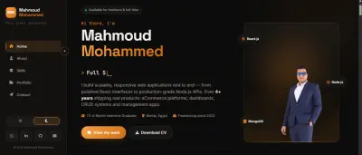 موقع بورتفوليو شخصي احترافي باستخدام HTML5, CSS3 & JavaScript فقط