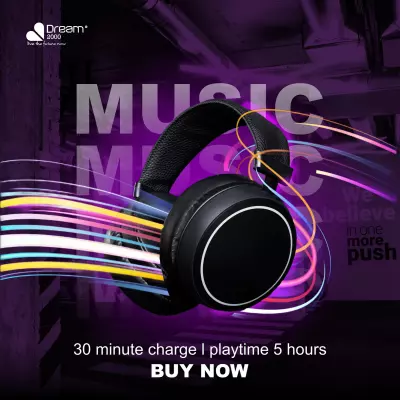 تصميم اعلاني لسماعات Headphones