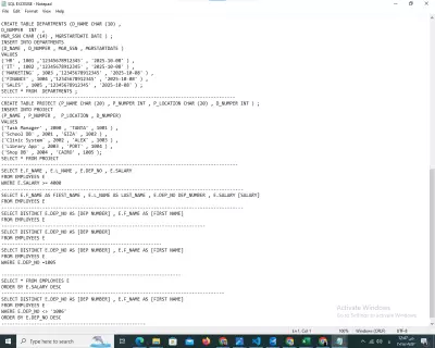 تمرين عملي على SQL