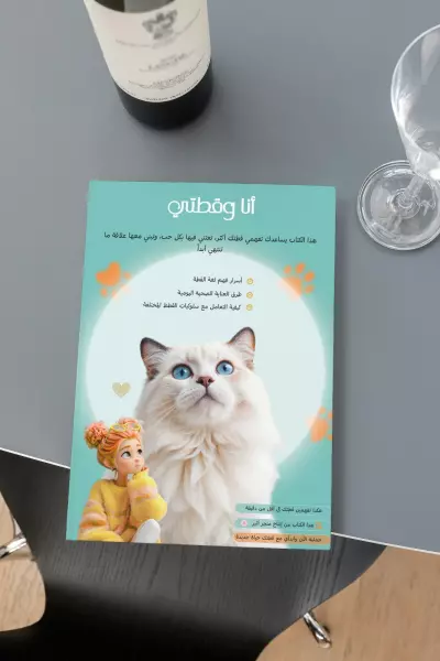 تصميم وتنسيق كتاب إلكتروني "أنا وقطتي"
