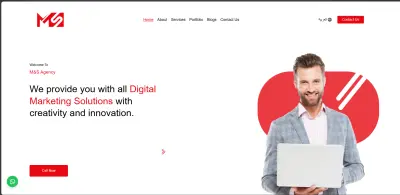 M&S Agency – موقع وكالة تسويق متكاملة باستخدام Next.js وTailwind CSS