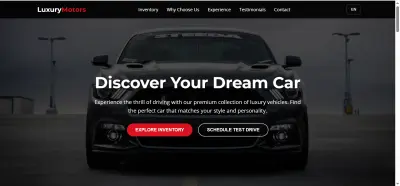 تصميم وتطوير موقع وكالة سيارات فاخرة (Car Agency Website)
