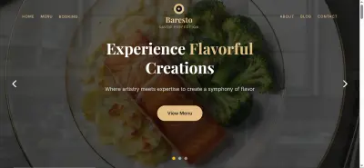تصميم وتطوير موقع ومينيو مطعم – Baresto