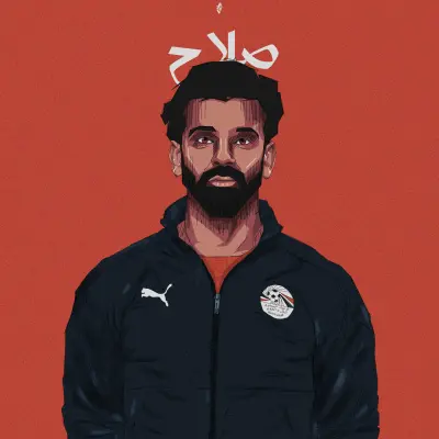 رسمة فيكتور ارت للاعب كرة القدم محمد صلاح
