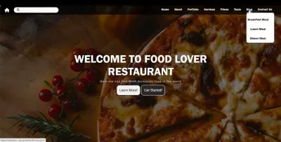 موقع مطعم بتصميم متجاوب وبسيط