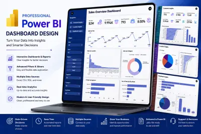 تصميم Dashboard احترافي لتحليل بيانات مبيعات باستخدام Power BI