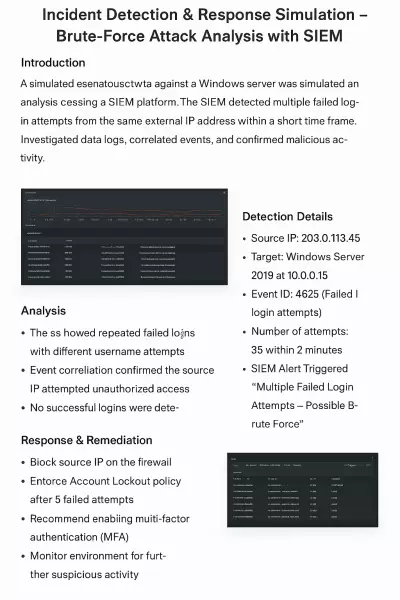 اكتشاف الحوادث والاستجابة لها – تحليل هجوم Brute-Force باستخدام SIEM