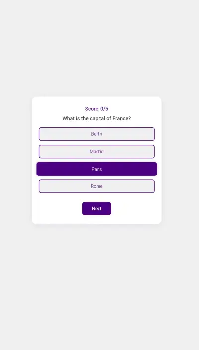 Quiz page ( موقع اختبار بسيط )