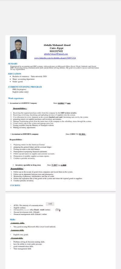 تصميم سيرة ذاتية (CV) احترافية متوافقة مع نظام (ATS)