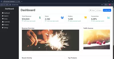 dashboard using bootstrap