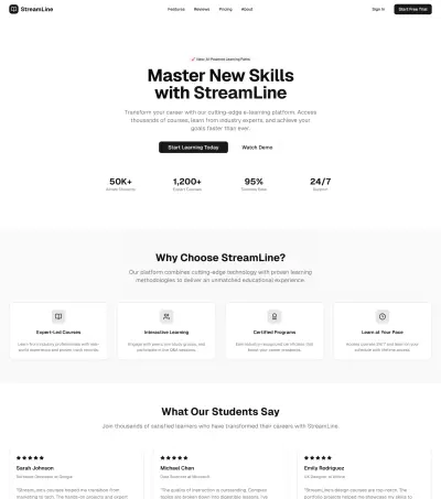 صفحة هبوط لموقع تعليمي | E-Learning Platfrom Landing Page